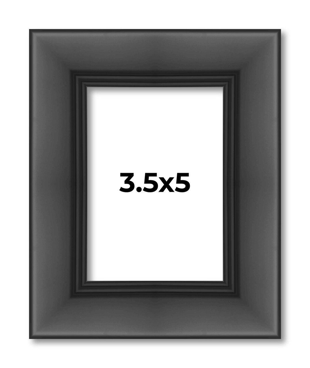 3.5x5 Refined Picture Frame with UV-Resistant Acrylic & Acid Free Backing, Available in 5 Finishes - Black, Blue, Gold, Silver, and White
